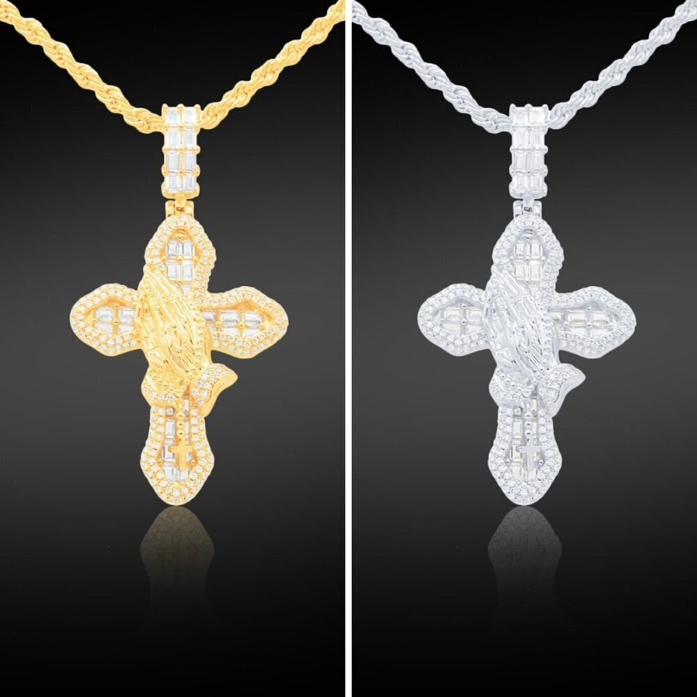 14k Diamond Cross Pendant / Hip Hop Jewelry